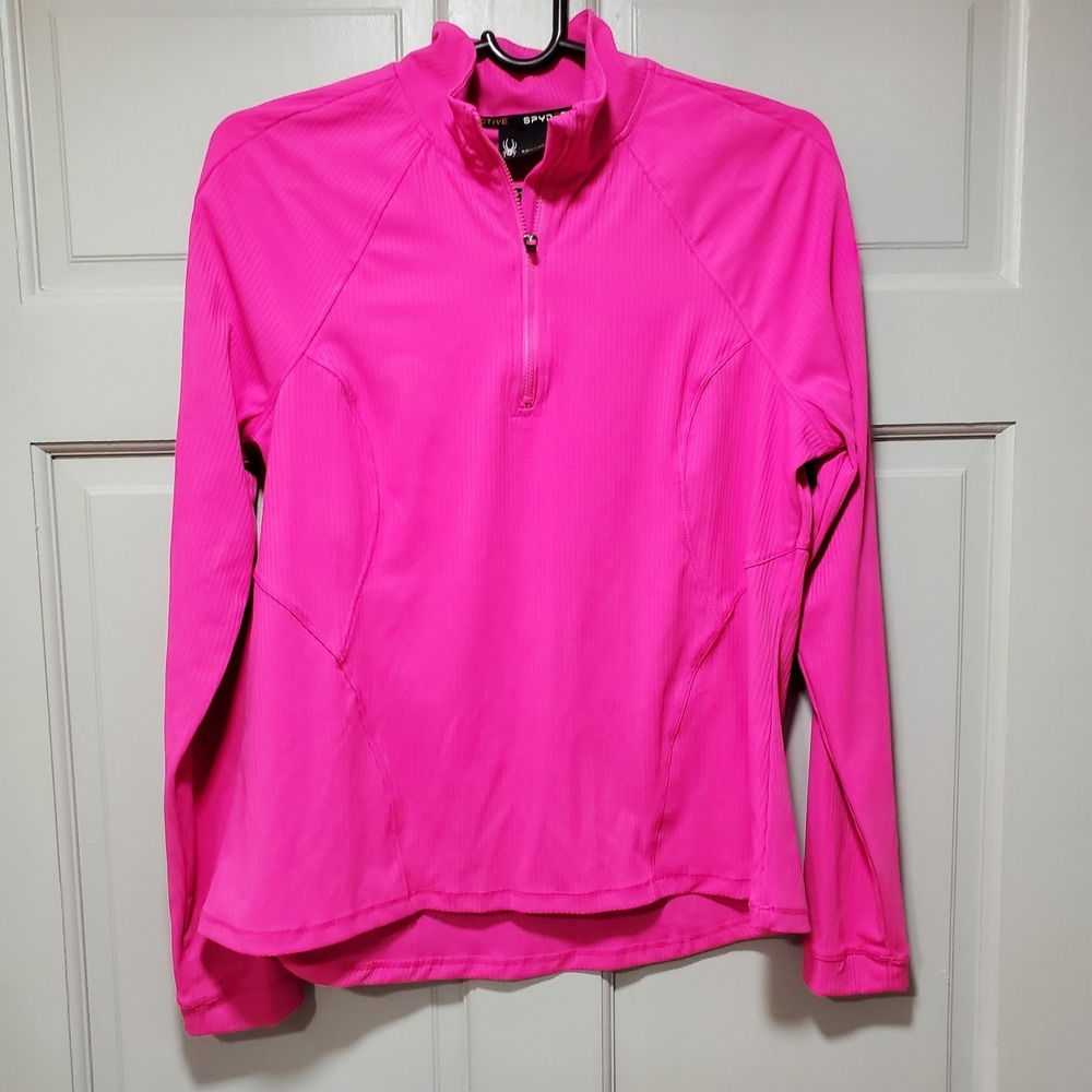 Spyder Women's Active Pink Long Sleeve‎ Half-Zip Pullover Large